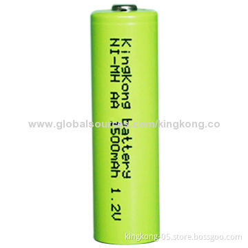 NiMH Rechargeable Battery with 1,500mAh, Green, Made of Plastic